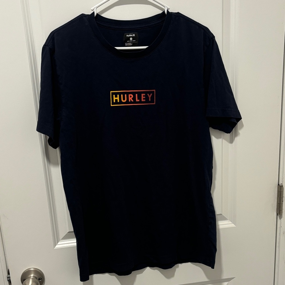 Hurley Navy Short-Sleeve Tee with Gradient Logo
